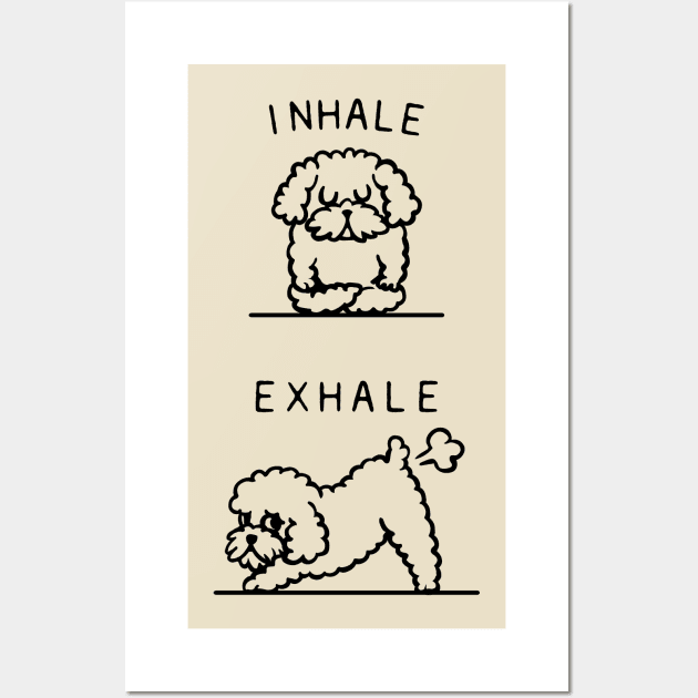 Inhale Exhale Toy Poodle Wall Art by huebucket